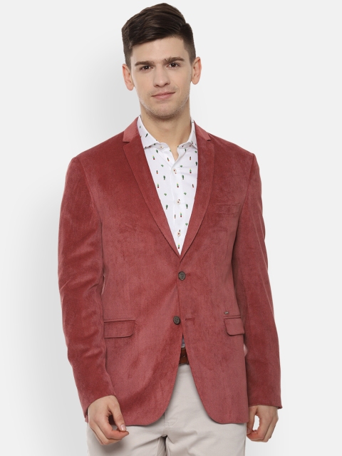 

Van Heusen Sport Men Maroon Solid Slim-Fit Single Breasted Blazer