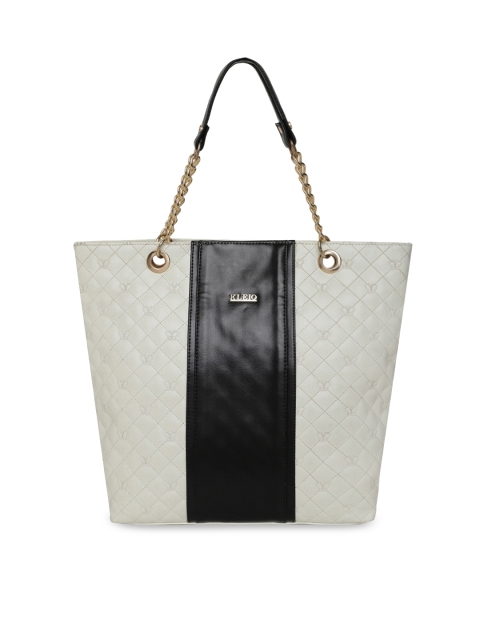

KLEIO White & Black Colourblocked Quilted Shoulder Bag
