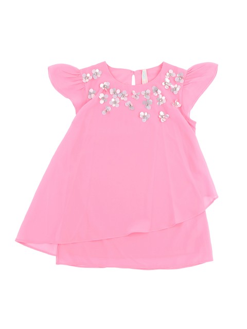 

Pantaloons Junior Girls Pink Embellished A-Line Top