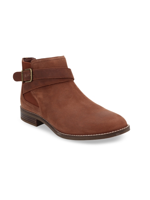 

Clarks Women Brown Solid Leather Gladiators