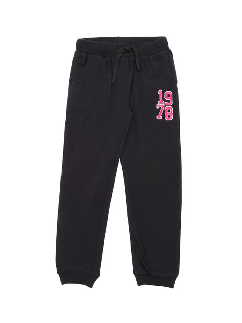 

Pantaloons Junior Girls Black Solid Straight-Fit Joggers