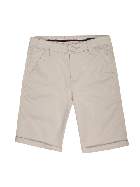 

Allen Solly Junior Boys Cream-Coloured Solid Regular Fit Regular Shorts