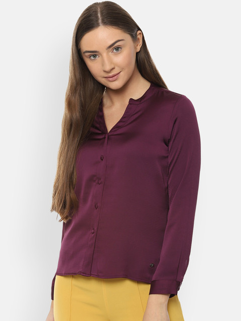 

Allen Solly Woman Purple Regular Fit Solid Casual Shirt