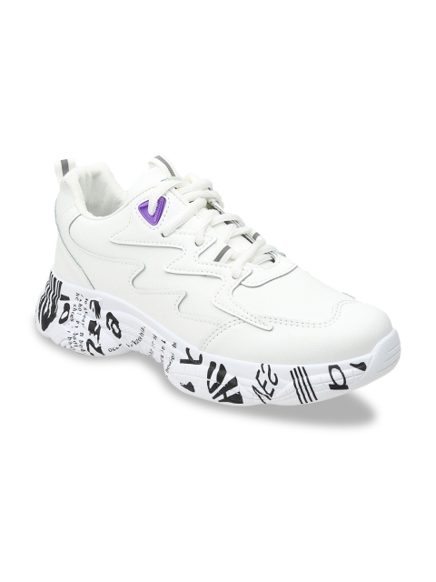 

VALIOSAA Women White Printed Sneakers