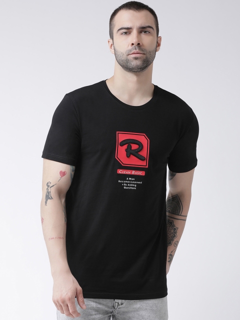 

Rex Straut Jeans Men Black Printed Round Neck T-shirt
