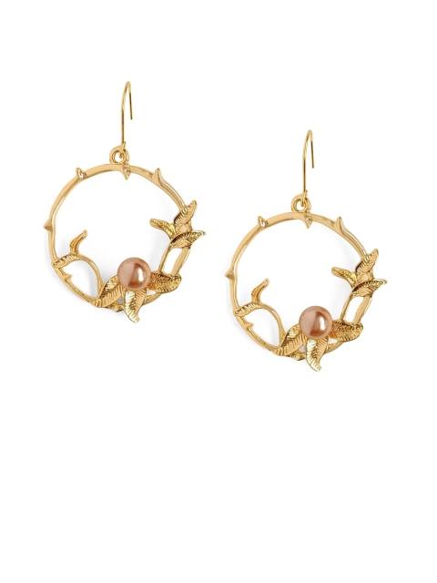 

Foxy Sperks Gold-Plated Circular Drop Earrings