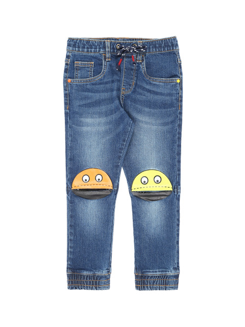 

Pantaloons Junior Boys Blue Tapered Fit High-Rise Clean Look Joggers