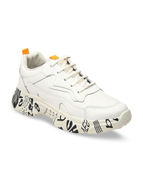 

VALIOSAA Women Off-White Solid Sneakers