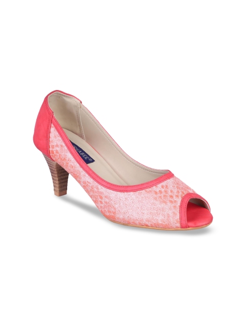 

MSC Women Pink Printed Peep Toes