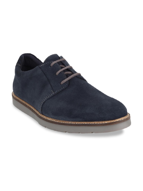 

Clarks Men Navy Blue Solid Derbys