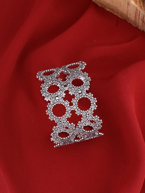 

Voylla Silver Plated Oxidised Cuff Bracelet