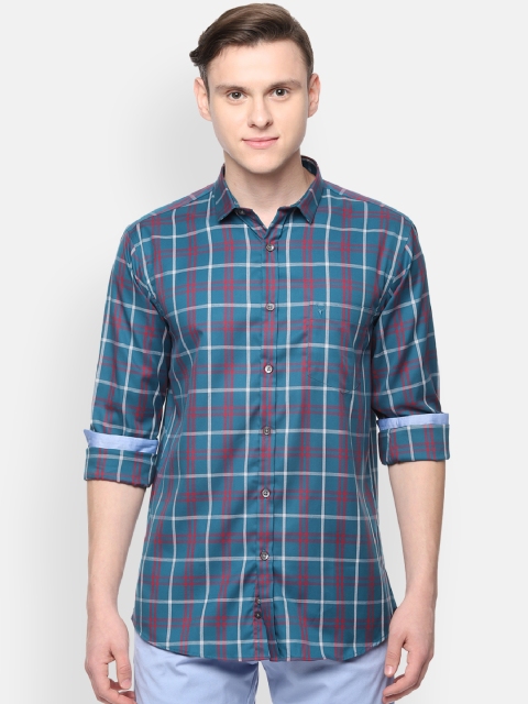 

Allen Solly Men Blue & Red Slim Fit Checked Casual Shirt