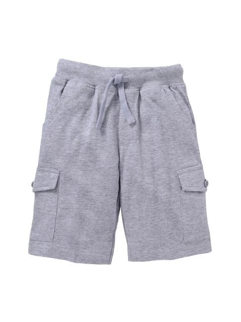 

KiddoPanti Boys Grey Melange Solid Regular Fit Regular Shorts