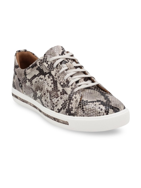 

Clarks Women Animal Printed Off-White Sneakers