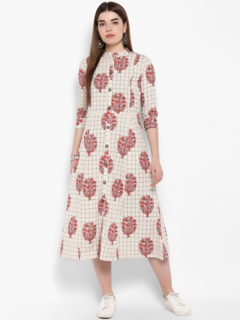 

ETHNIC STREET Women Off-White Printed Shirt Dress