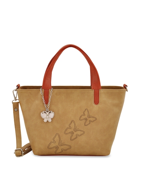

Butterflies Beige & Tan Brown Textured Handheld Bag