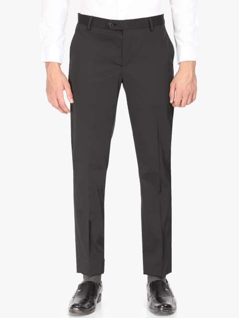 

SUITLTD Men Black Slim Fit Solid Formal Trousers
