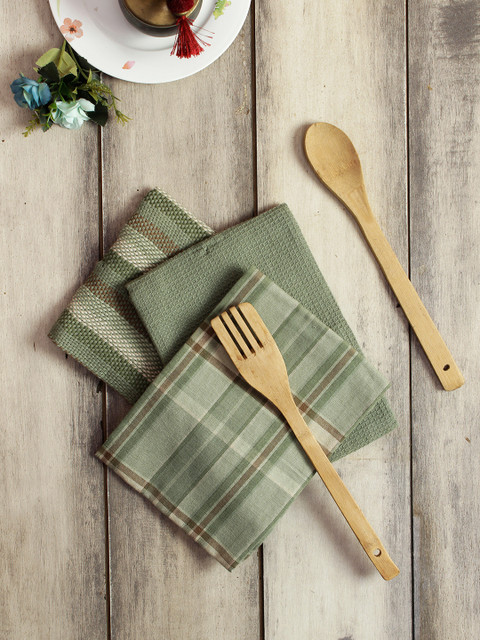 

Soumya Set of 3 Green Checked Kitchen Towels