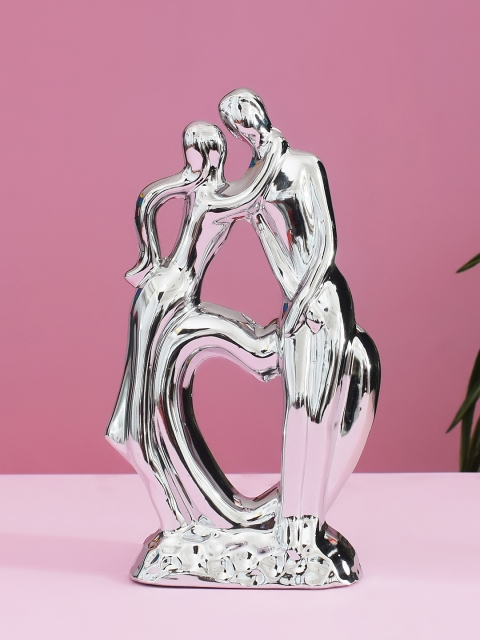 

Archies Unisex Silver Polyresin Love Couple With Heart Shape Showpiece
