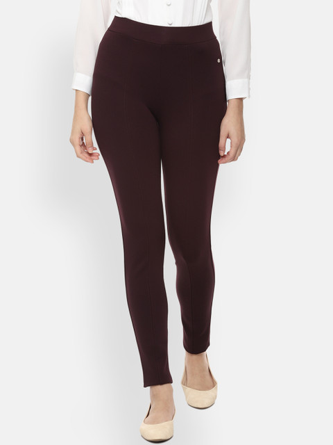 

Allen Solly Women Maroon Regular Fit Solid Regular Trousers
