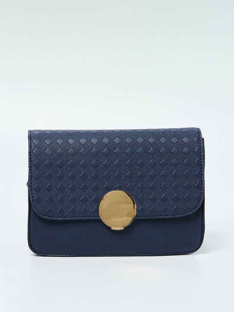 

CODE by Lifestyle Navy Blue Textured Sling Bag