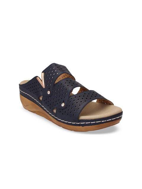 

pelle albero Women Navy Blue Solid Sandals