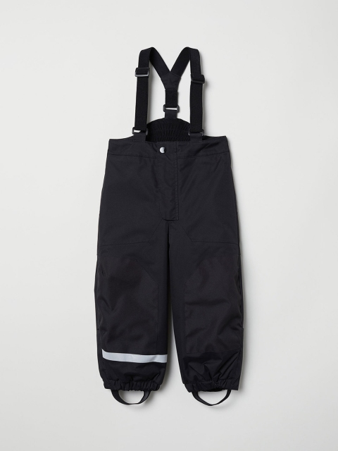 

H&M Boys Black solid Outdoor Trousers with Braces