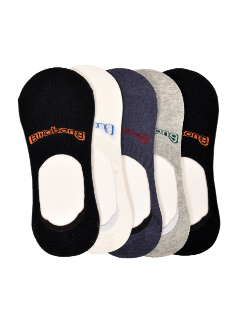 

MARC Men Pack of 5 Multicoloured Solid Shoe Liners, Multi