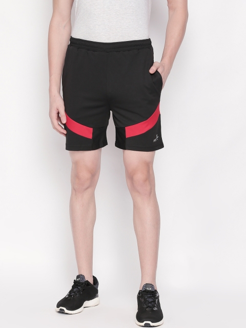 

FiTZ Men Black Colourblocked Regular Fit Sports Shorts