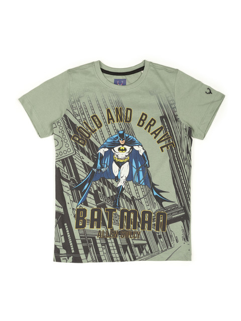 

Allen Solly Junior Boys Olive Green Printed Round Neck T-shirt