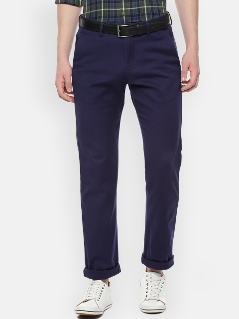 

Allen Solly Men Navy Blue Slim Fit Solid Regular Trousers