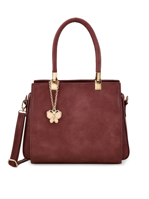 

Butterflies Maroon Solid Handheld Bag