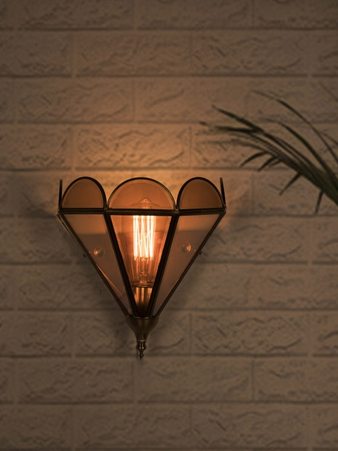 

Fos Lighting Gold-Toned Solid Handcrafted Half Cone Wall Lamp with Shade