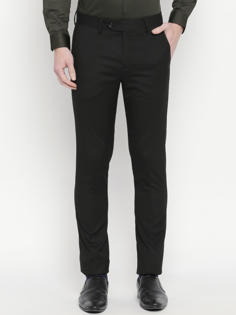 

RICHARD PARKER by Pantaloons Men Black Skinny Fit Solid Formal Trousers