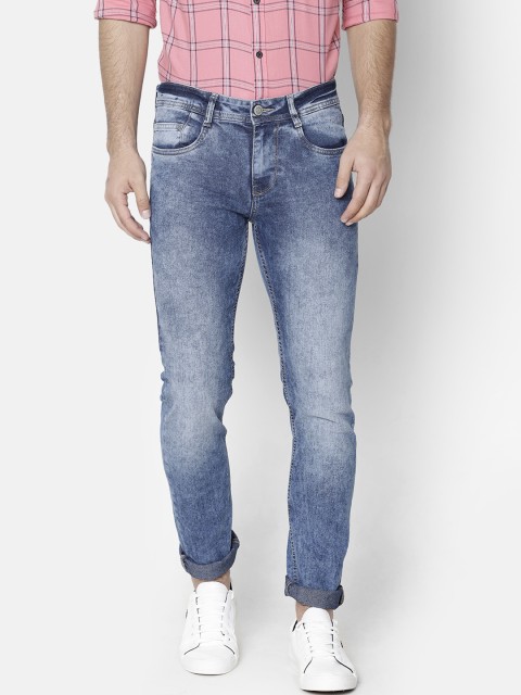 

IMYOUNG Men Blue Slim Fit Mid-Rise Clean Look Stretchable Jeans
