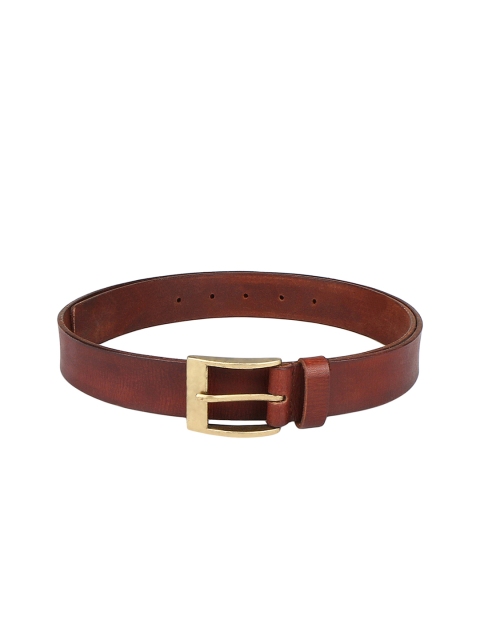 

Aditi Wasan Men Brown Solid Slim Boarding Leather Belt