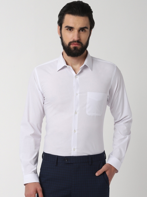 

Peter England Men White Slim Fit Solid Formal Shirt