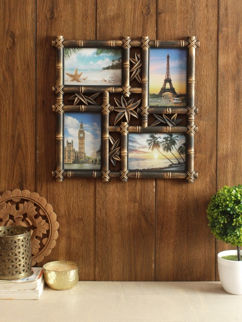 

House Of Accessories Copper-Toned & Brown Textured Wall Photo Frame