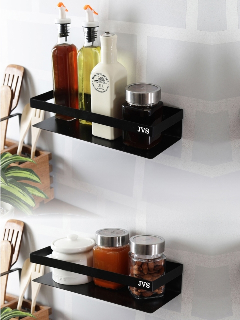 

JVS Set of 2 Black Solid Metal Multipurpose Shelves
