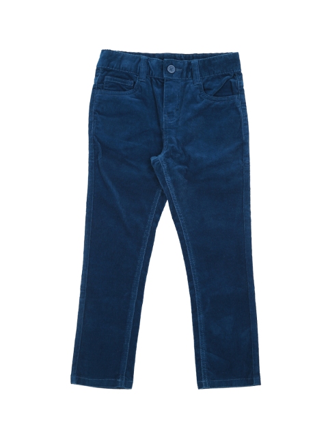 Pantaloons Junior Boys Navy Blue Regular Fit Solid Regular Trousers