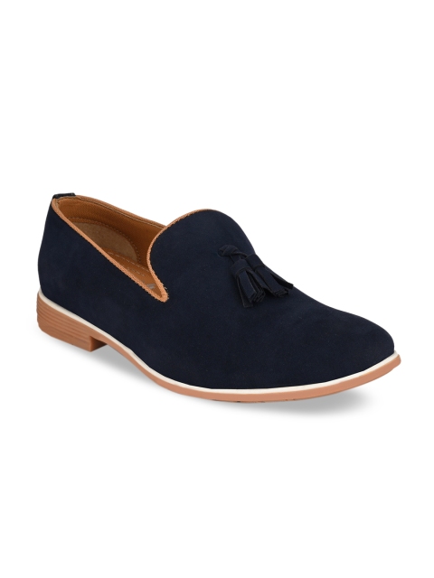 

Ferraiolo Men Navy Blue Suede Tassel Loafers