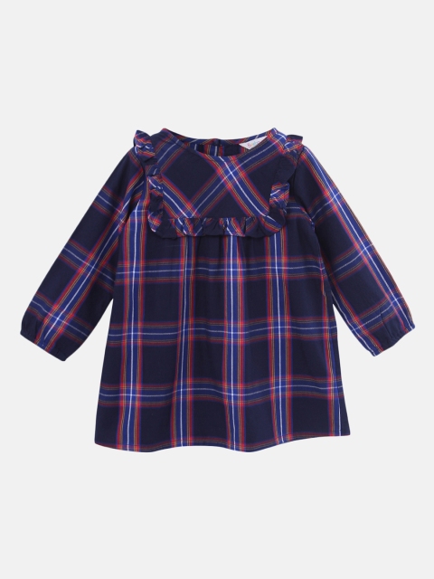 

Beebay Girls Checked Navy Blue A-Line Dress