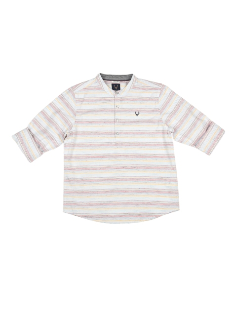

Allen Solly Junior Boys White & Pink Regular Fit Striped Casual Shirt