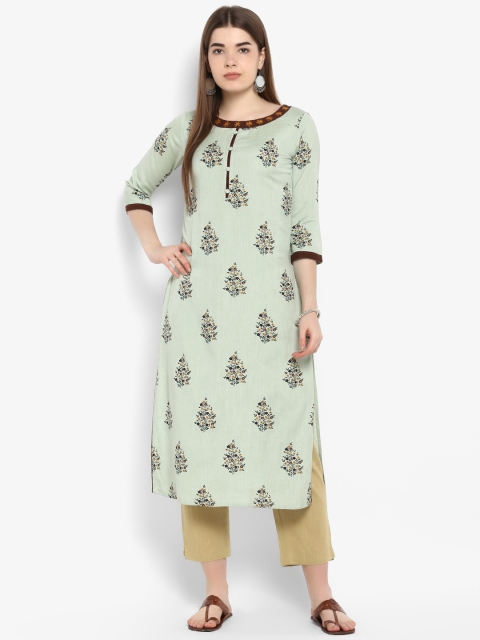 

ETHNIC STREET Women Green Printed Straight Kurta