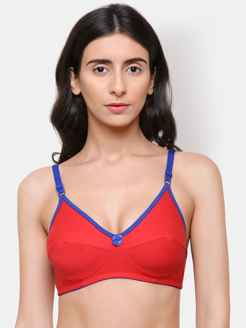 

College Girl Red Solid Non-Wired Non Padded Everyday Bra X2