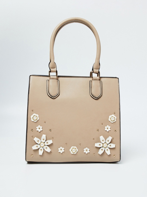 

CODE by Lifestyle Beige Embellished Handheld Bag, Camel brown
