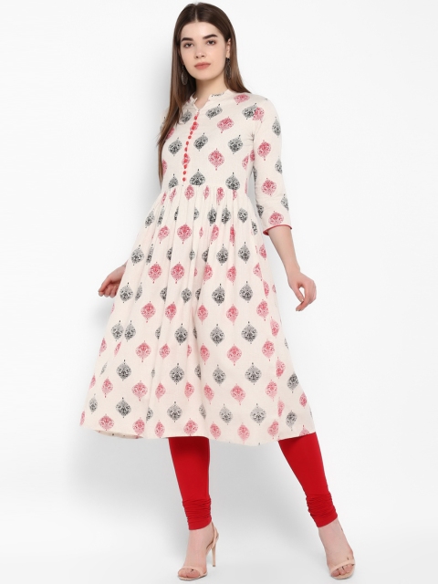 

ETHNIC STREET Women White Printed Anarkali Kurta