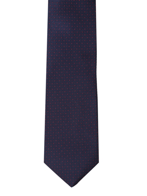 

Van Heusen Navy Blue & Red Woven Design Broad Tie