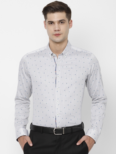 

SIMON CARTER LONDON Men White Slim Fit Printed Formal Shirt