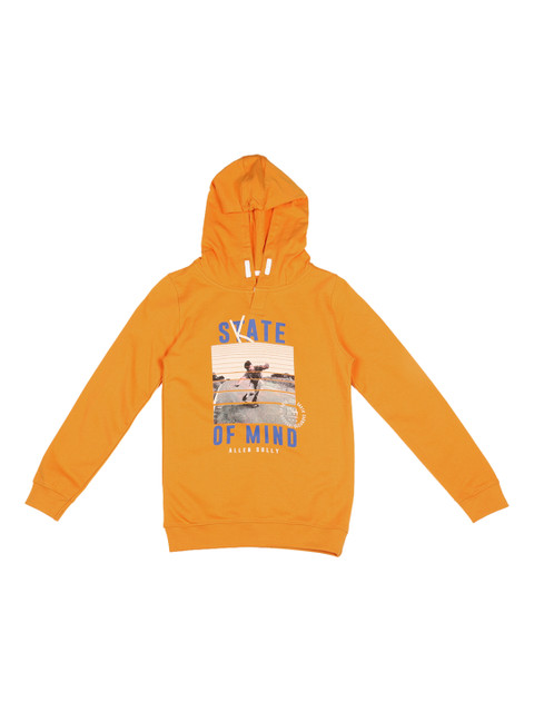 

Allen Solly Junior Boys Orange Printed Hooded Sweatshirt